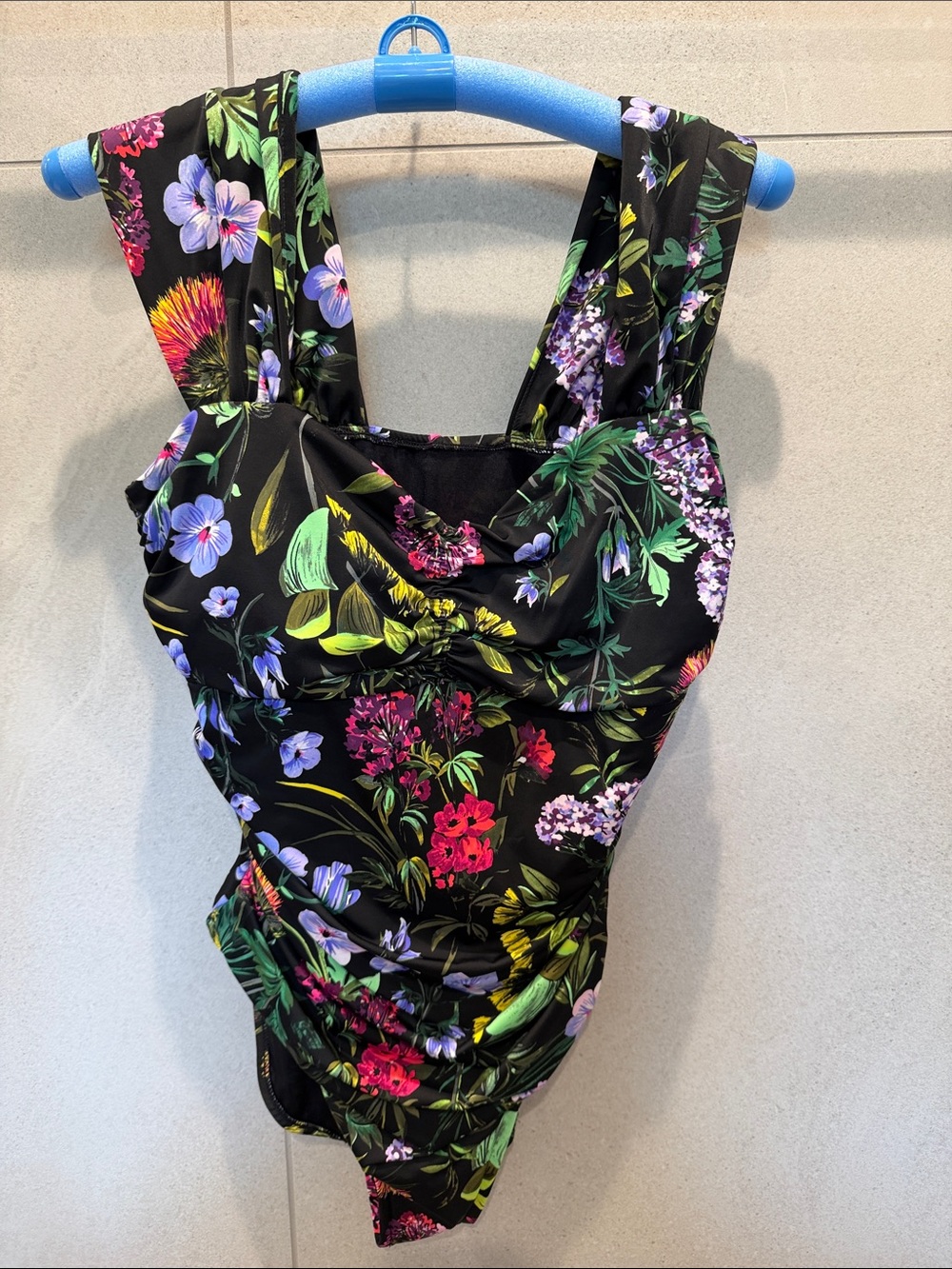 Magicsuit Black Floral One-Piece Swimsuit with Multicolor Blooms & Wide Straps